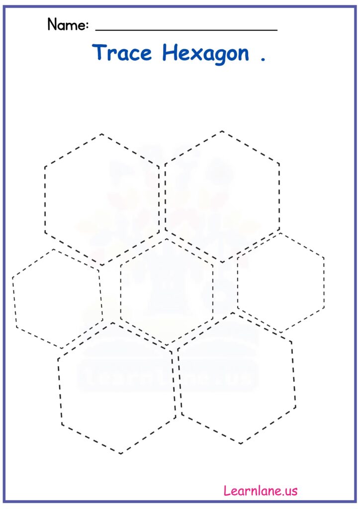 Image showing Hexagon Tracing Preschool Worksheet