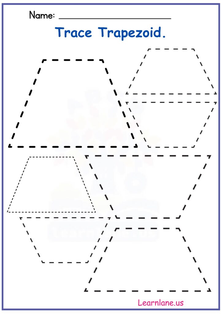 Image showing Trapezoid Tracing Preschool Worksheet