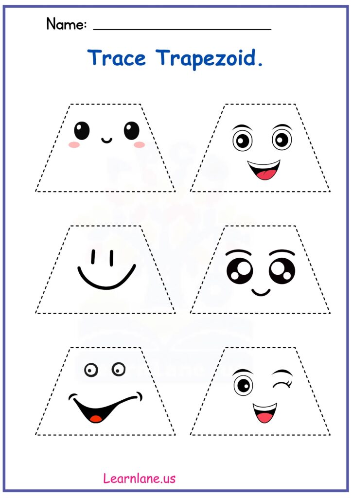 Image showing Trapezoid Tracing Worksheet for Preschool