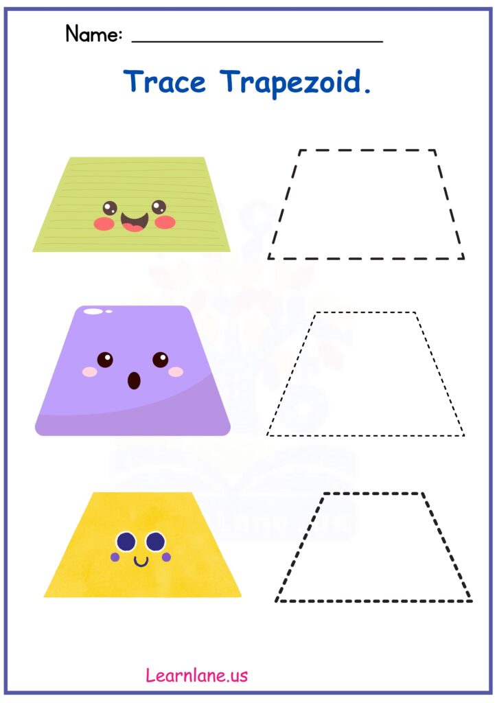 Image showing Trapezoid Tracing Worksheet for Preschool