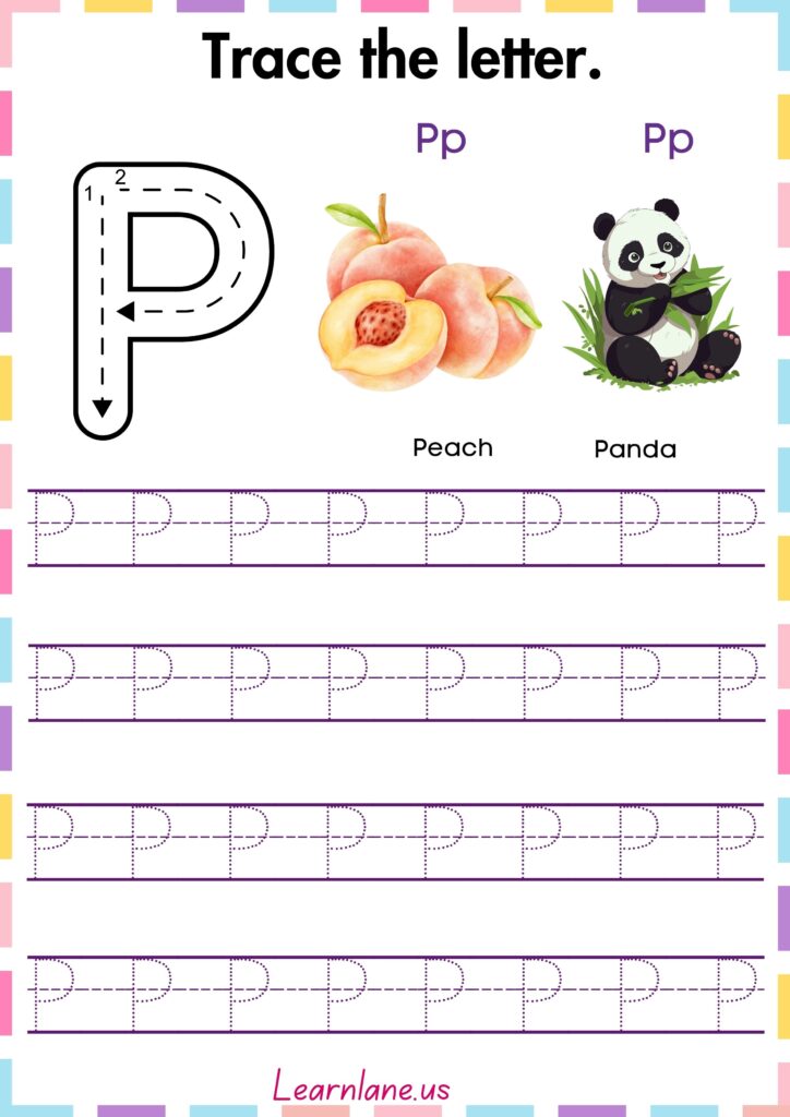 Image showing free preschool printable capital letter P worksheet