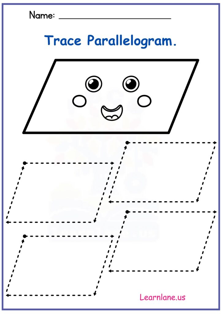 Image showing Parallelogram Tracing Worksheets