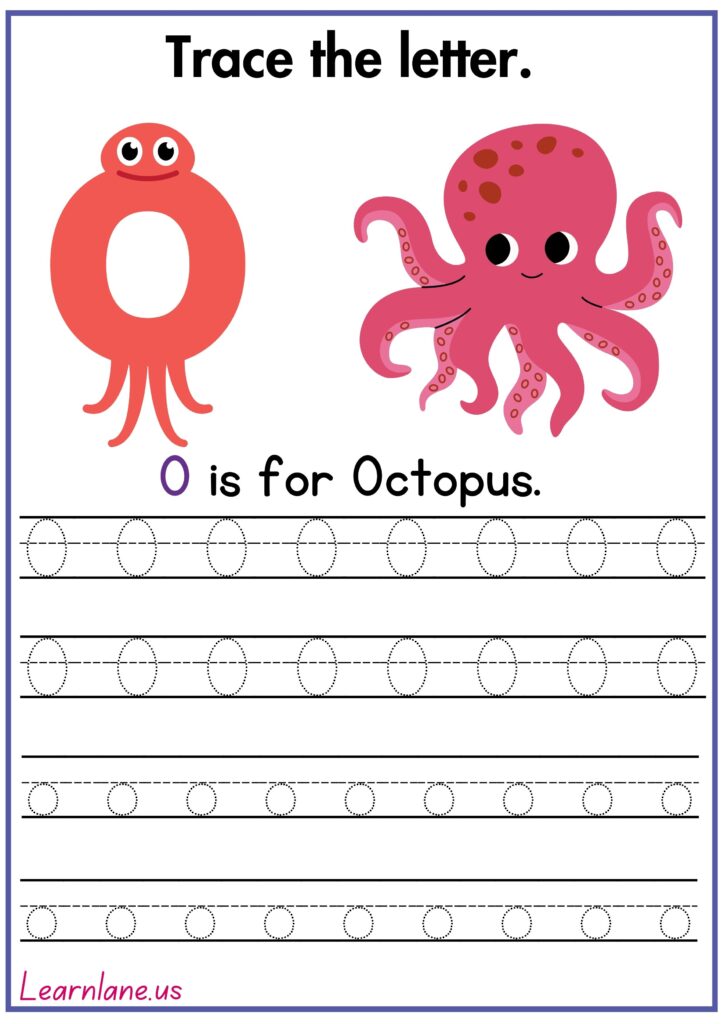 Image showing fun and engaging letter O tracing worksheet for preschool handwriting