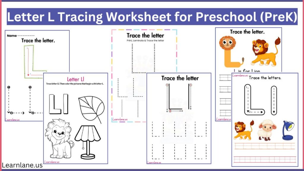 free printable Letter L Tracing Worksheet for Preschool (PreK) featured image
