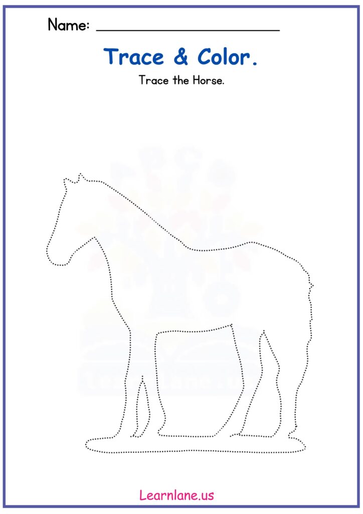 Horse Preschool Tracing Worksheet – Develop Pencil Grip