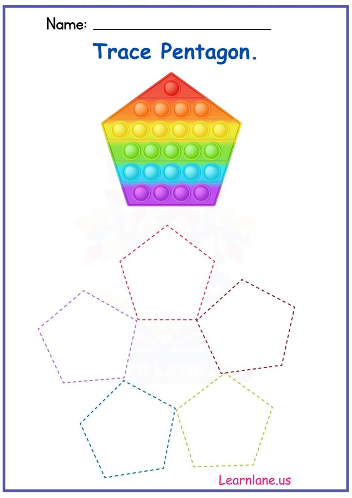 Pentagon Tracing Preschool Worksheet