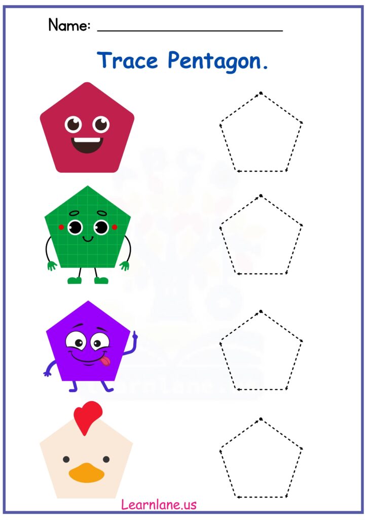 Pentagon Tracing Worksheet for Preschool