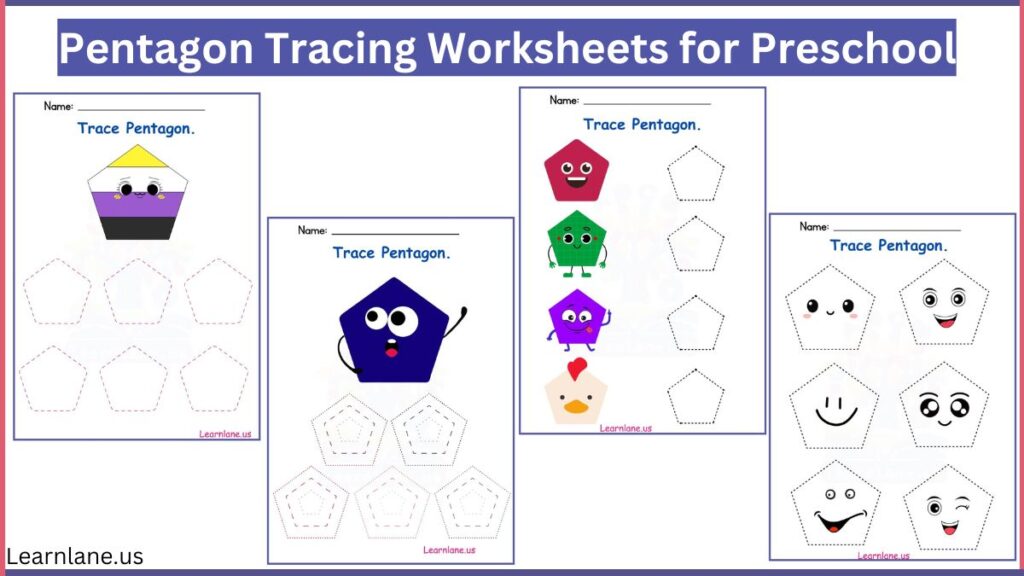 Pentagon Tracing Worksheets for Preschool featured image