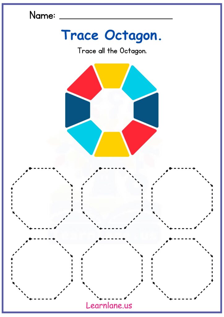 Trace the Octagon Worksheet for Preschool