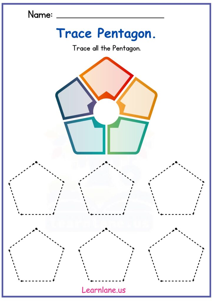 Trace the Pentagon Worksheet for Preschool