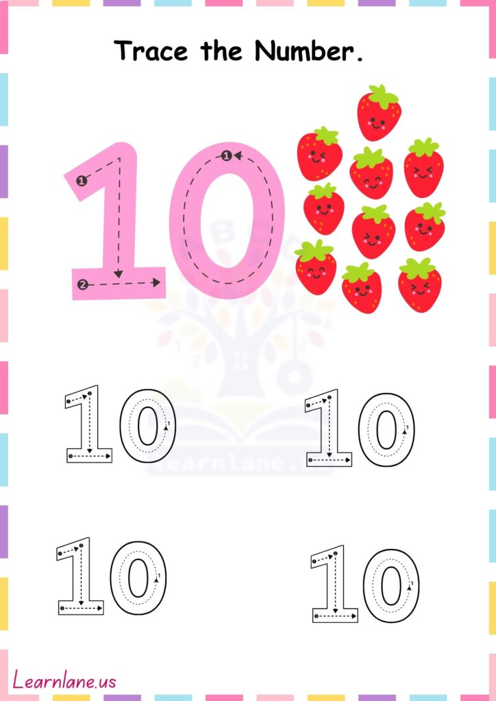Trace and Learn Number 10 with This Preschool-Friendly Printable Worksheet