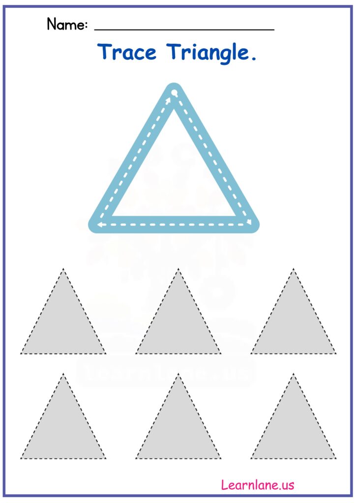 Image showing Triangle Tracing Preschool Worksheet