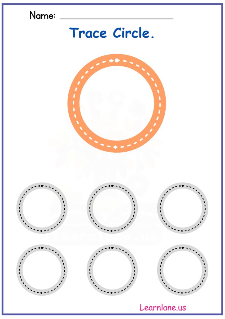 circle tracing worksheets preschool