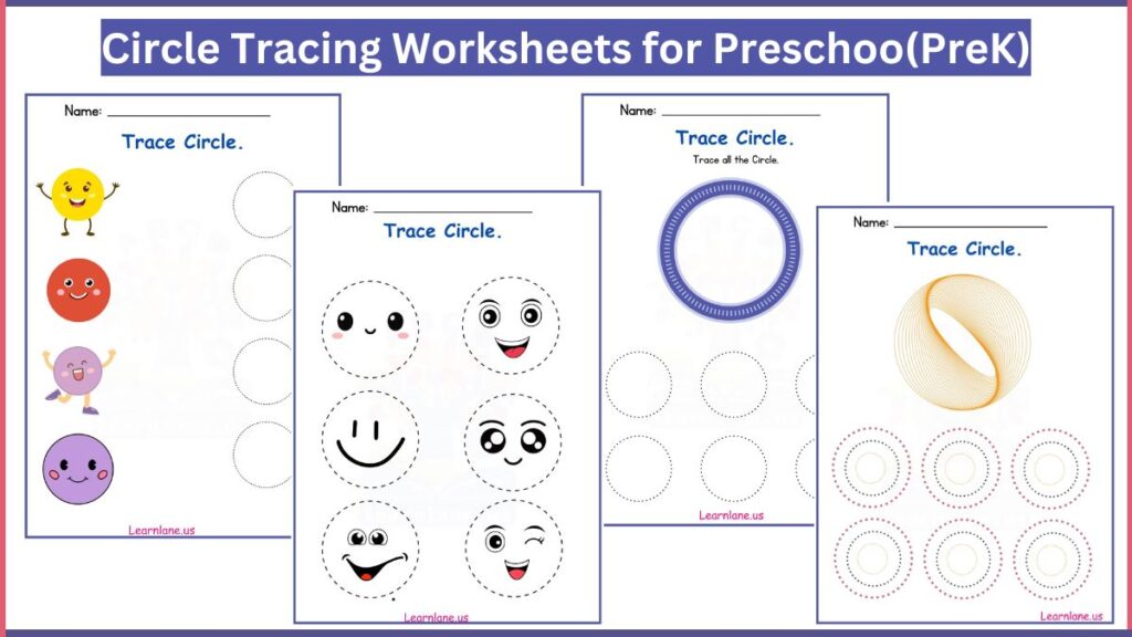 free printable Circle Tracing Worksheets for Preschool (PreK) featured image
