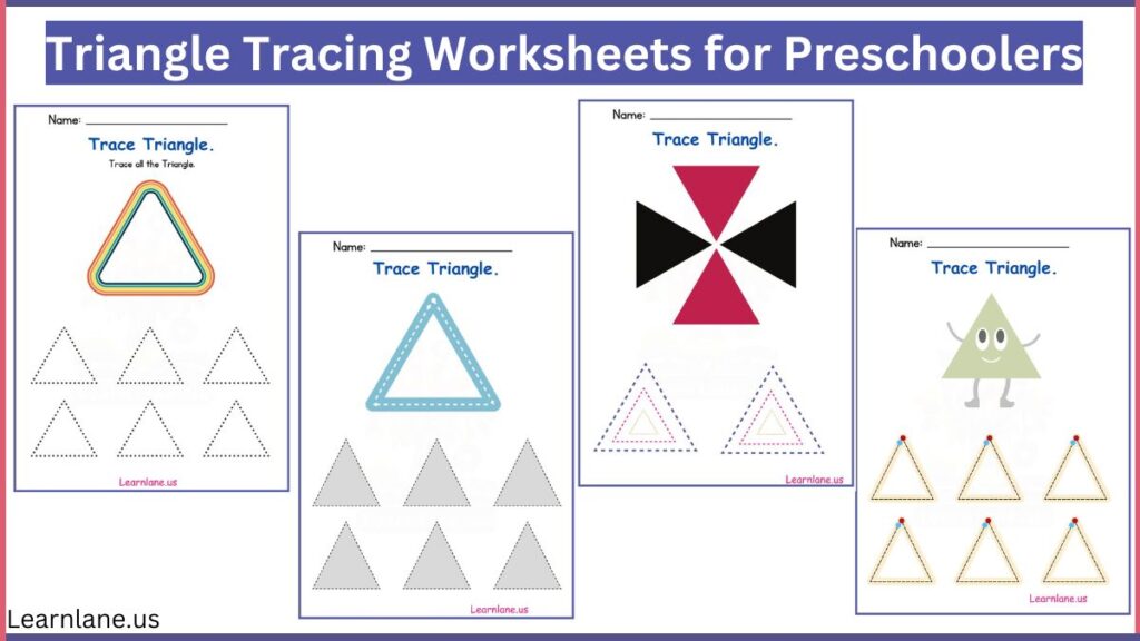 image showing Free Triangle Tracing Worksheets for Preschoolers