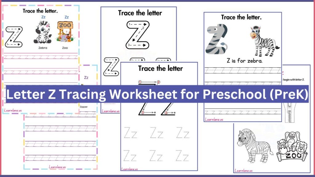 image showing Letter Z Tracing Worksheets for Preschool