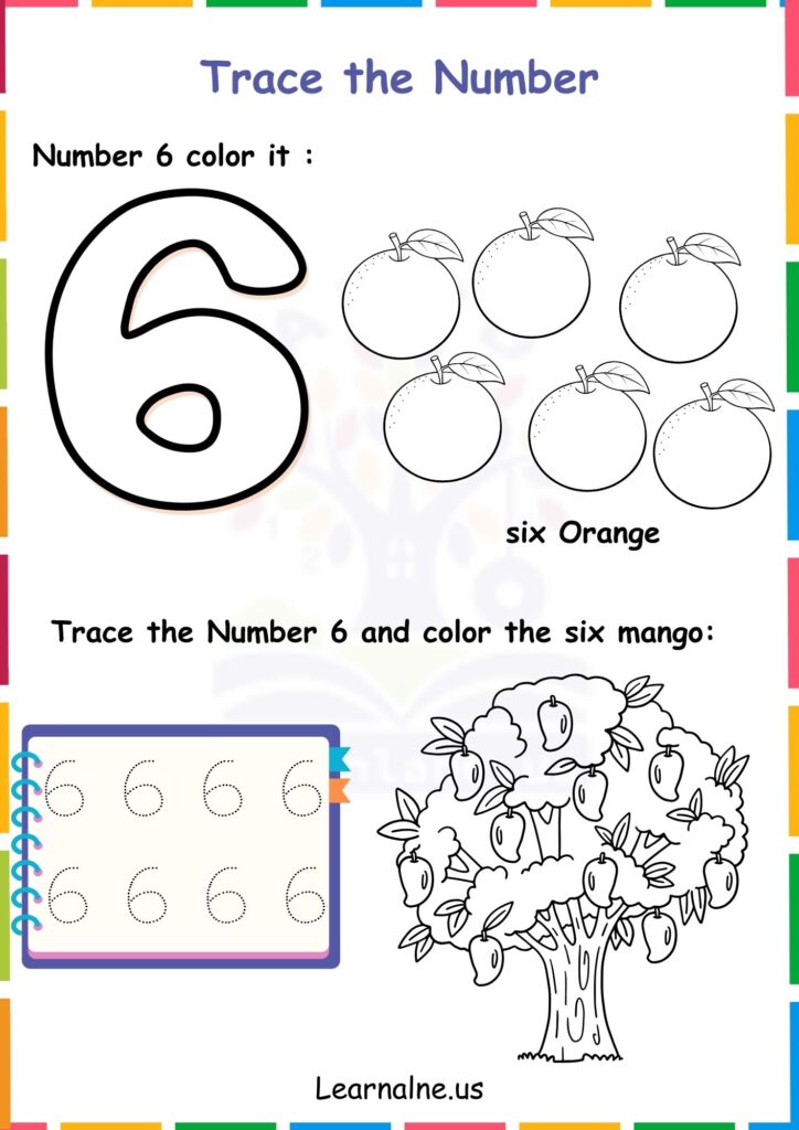 image showing Number 6 Worksheets for Kindergarten