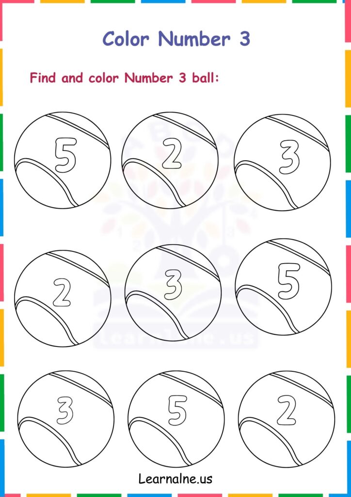 Image showing Number 3 Tracing Worksheets for Kindergarten