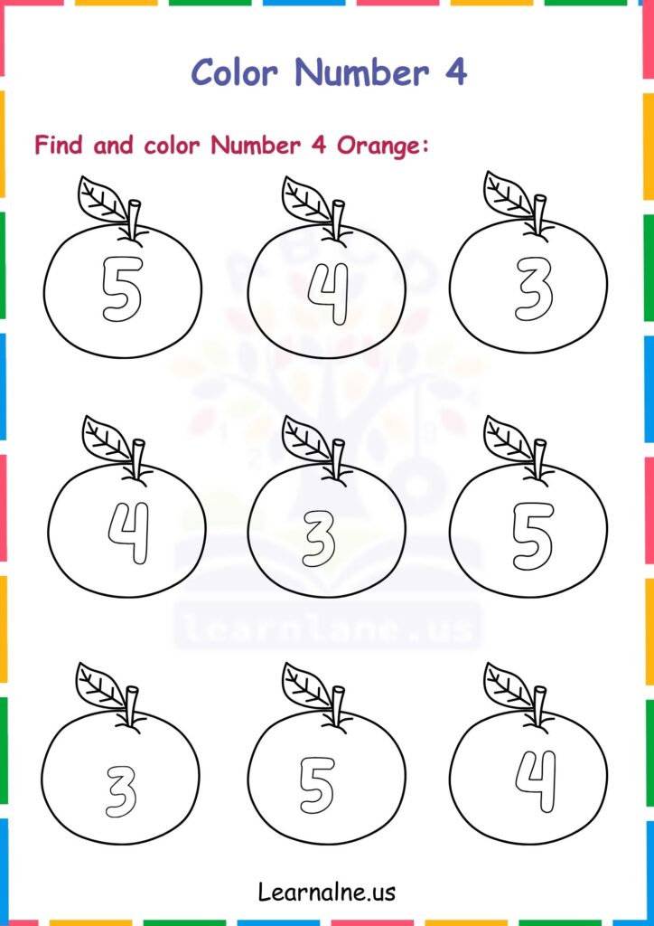 Image showing Number 4 Tracing Worksheets for Kindergarten