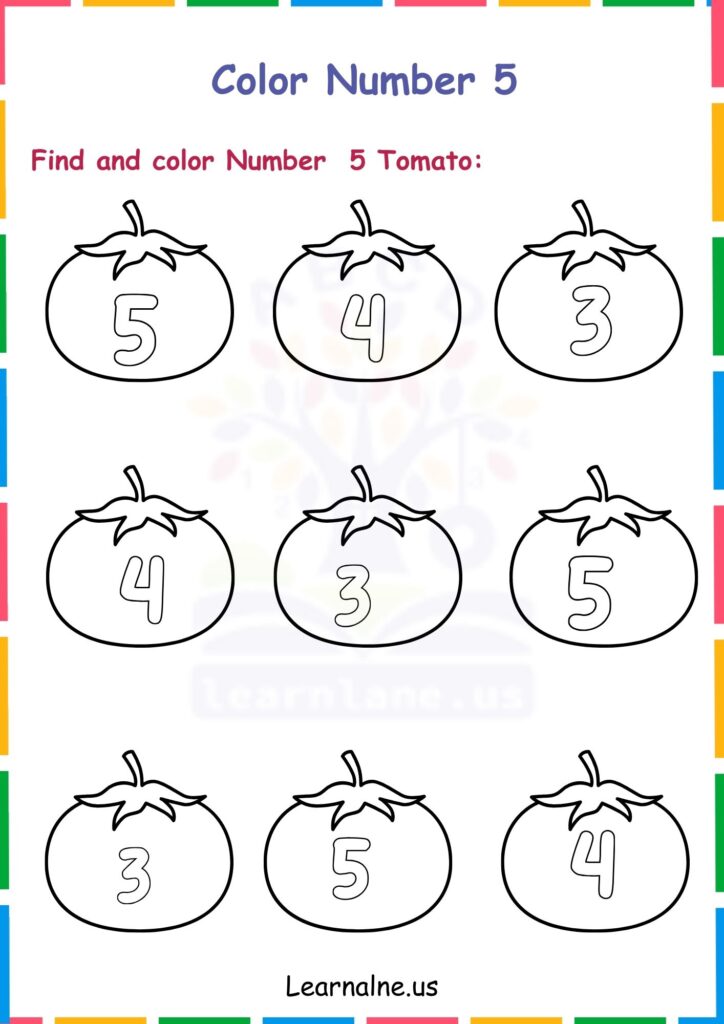 Image showing Number 5 Tracing Worksheets for Kindergarten