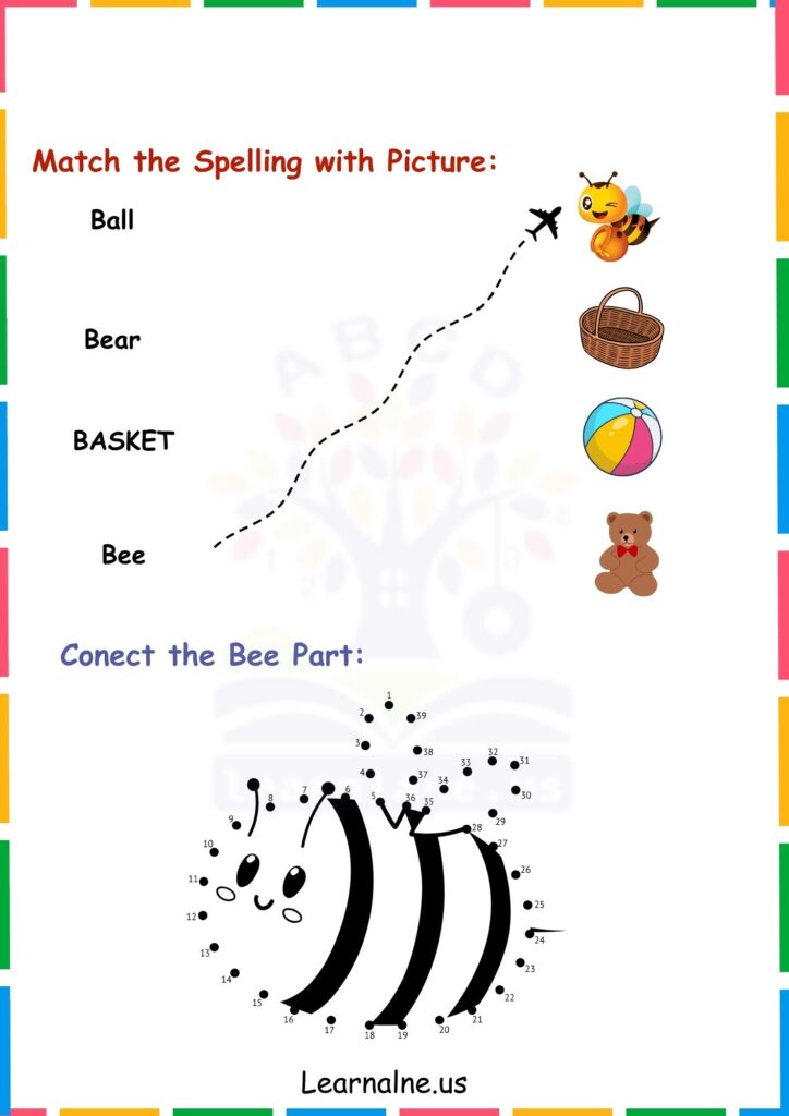 Image showing Letter B Match and dot Connect worksheet