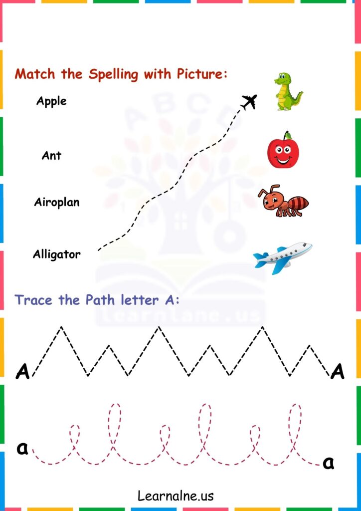 Image showing Letter A Tracing Worksheets for Kindergarten
