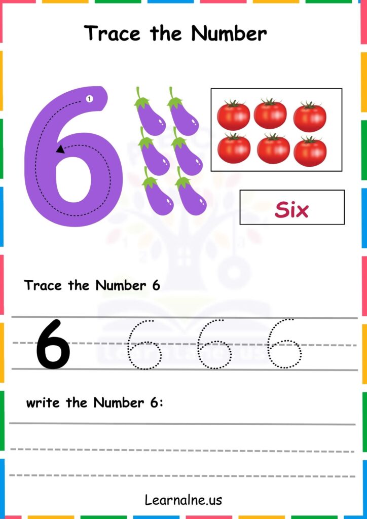 image showing Number 6 Worksheets for Kindergarten
