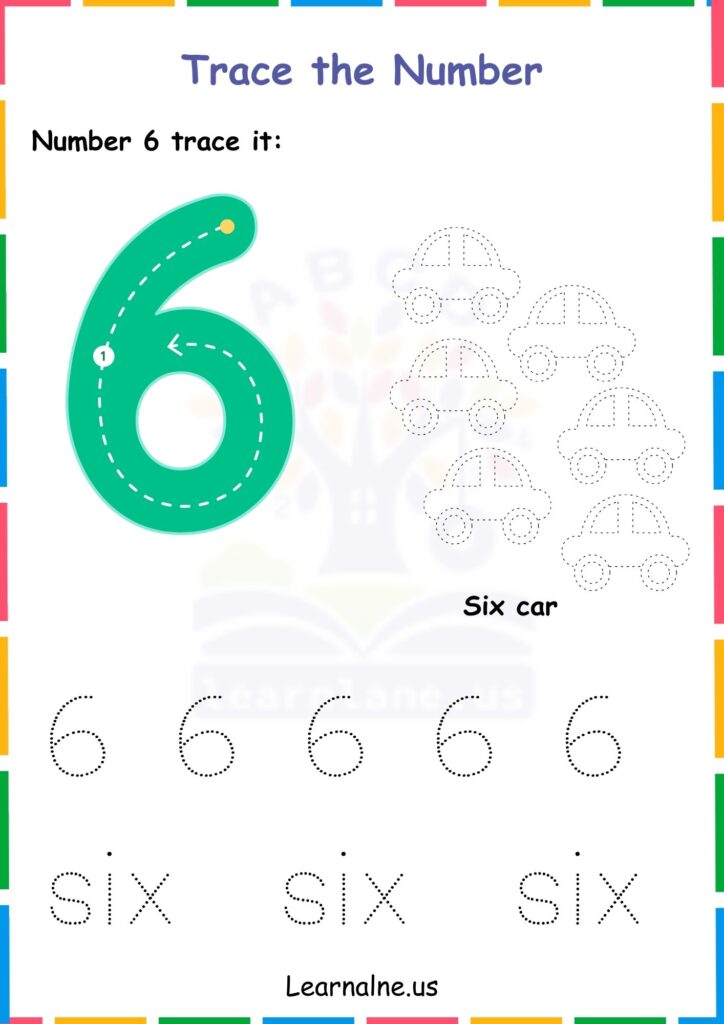 image showing Number 6 Worksheets for Kindergarten