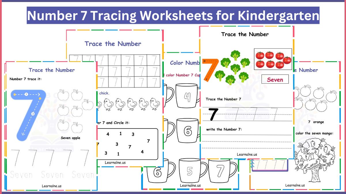 Image showing Free Printable Number 7 Worksheets for Kindergarten