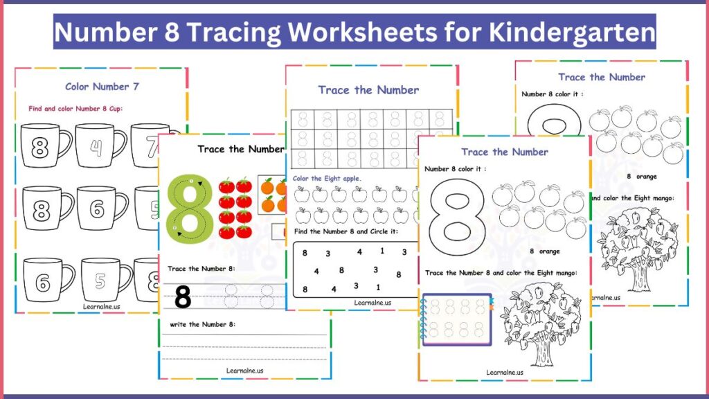 Image showing Free Printable Number 8 Worksheets for Kindergarten