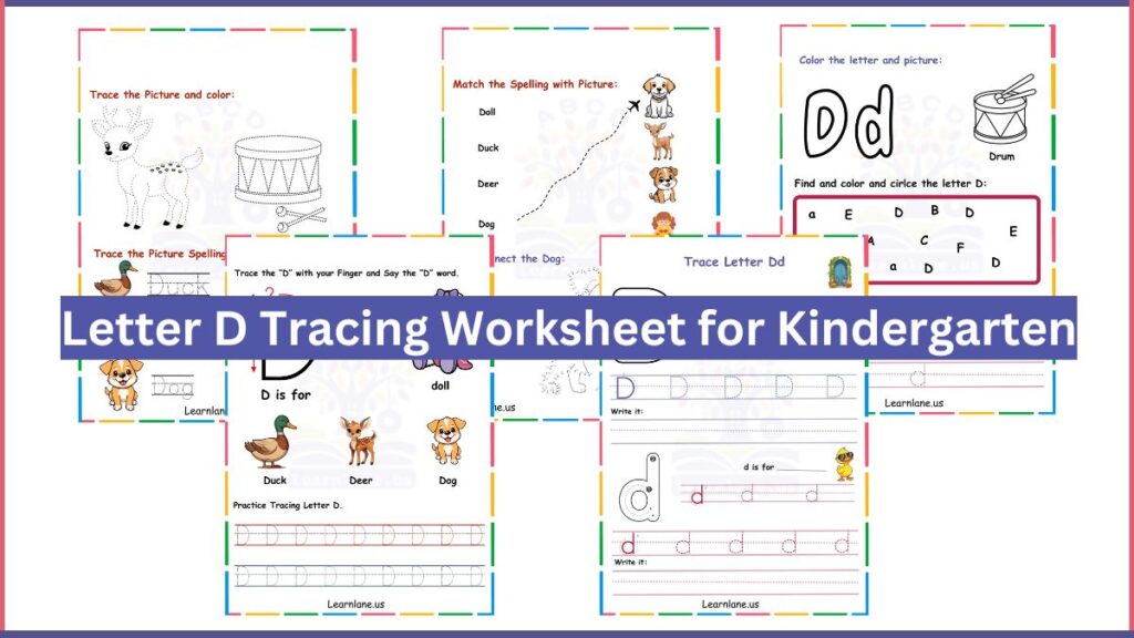 Image showing Letter D worksheets for kindergarten