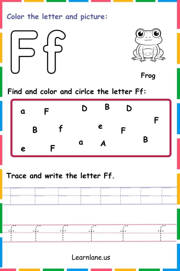 Image showing Color , Find, trace and circle the worksheets for  kindergarten