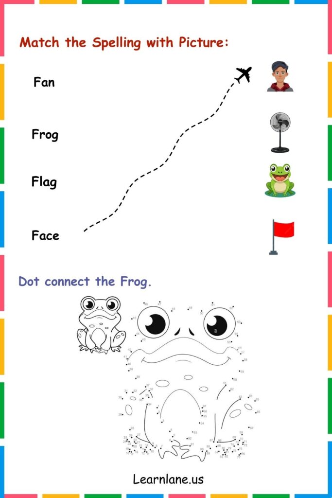 Image showing Match and dot connect the f letter worksheets for kindergarten