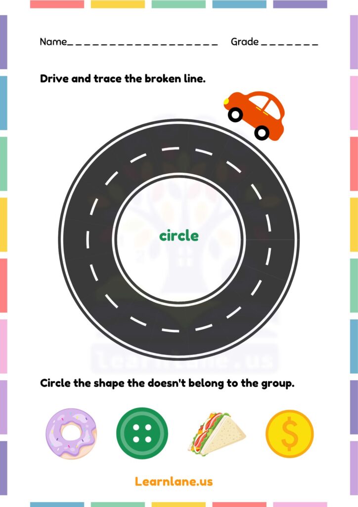 Image showing circle and trace worksheets for kindergarten