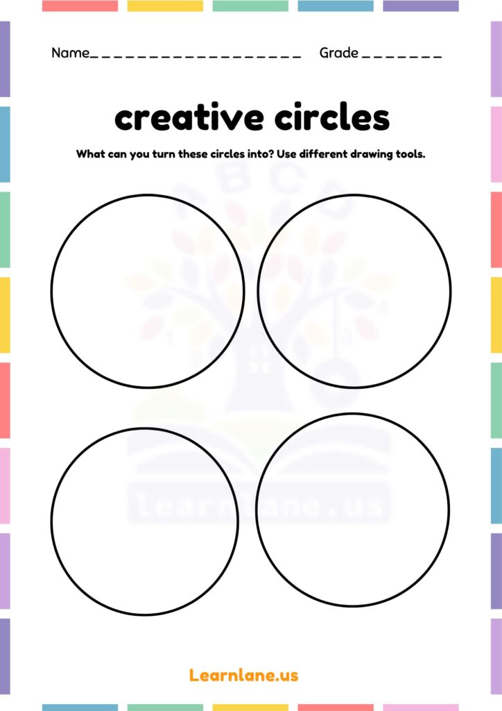 Image showing creative circle drawing worksheets for kindergarten