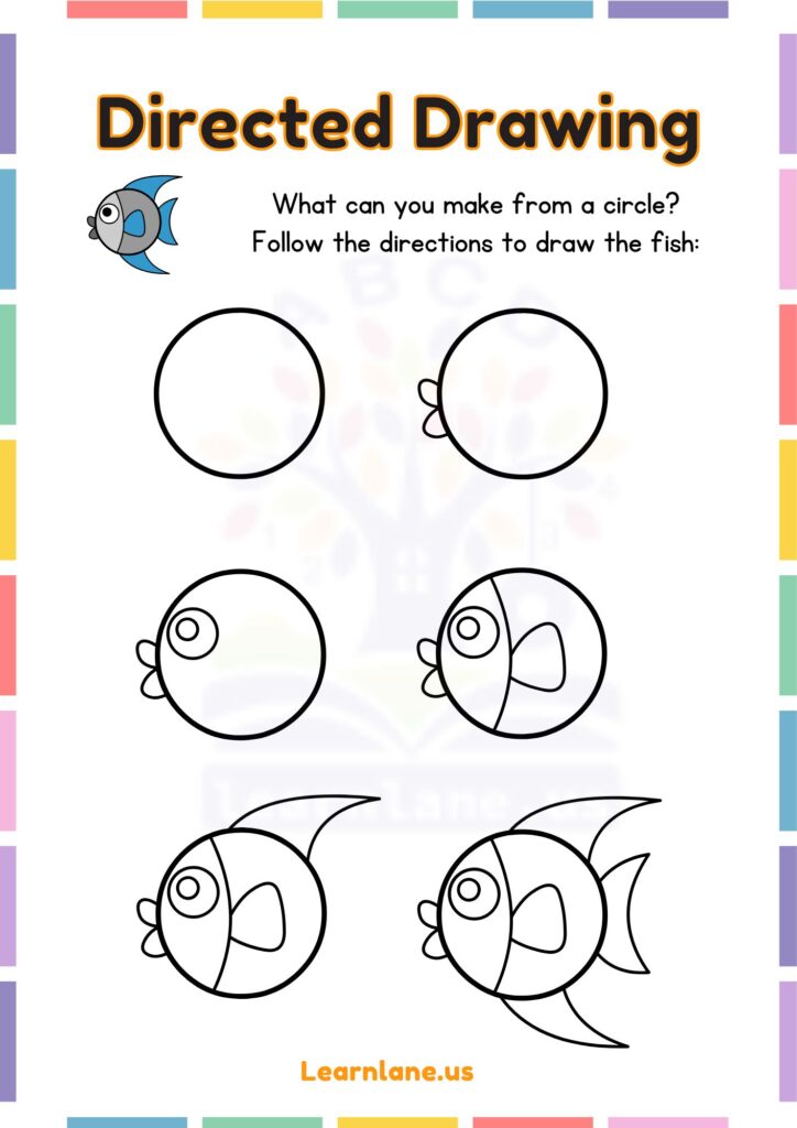 Image showing direct drwaing circle worksheets for kindergarten