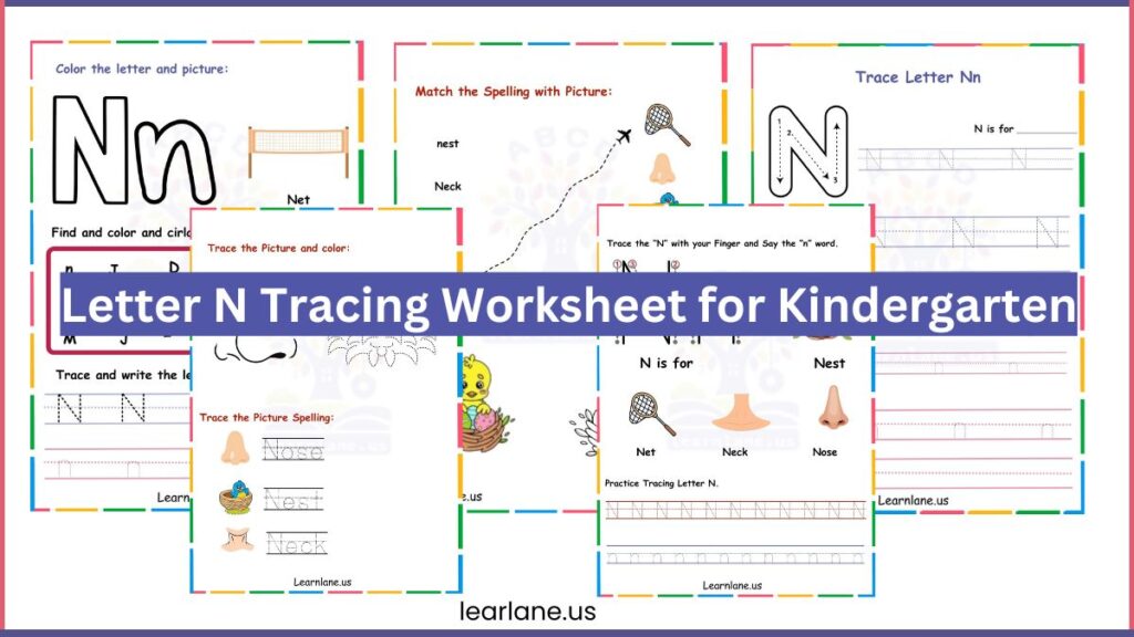 Image showing Trace the alphabet N worksheets for kindergarten