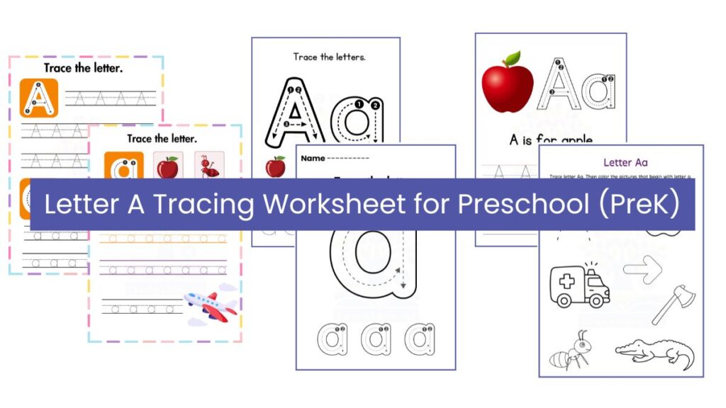 featured iamge of Letter A Tracing Worksheet for Preschool (PreK)