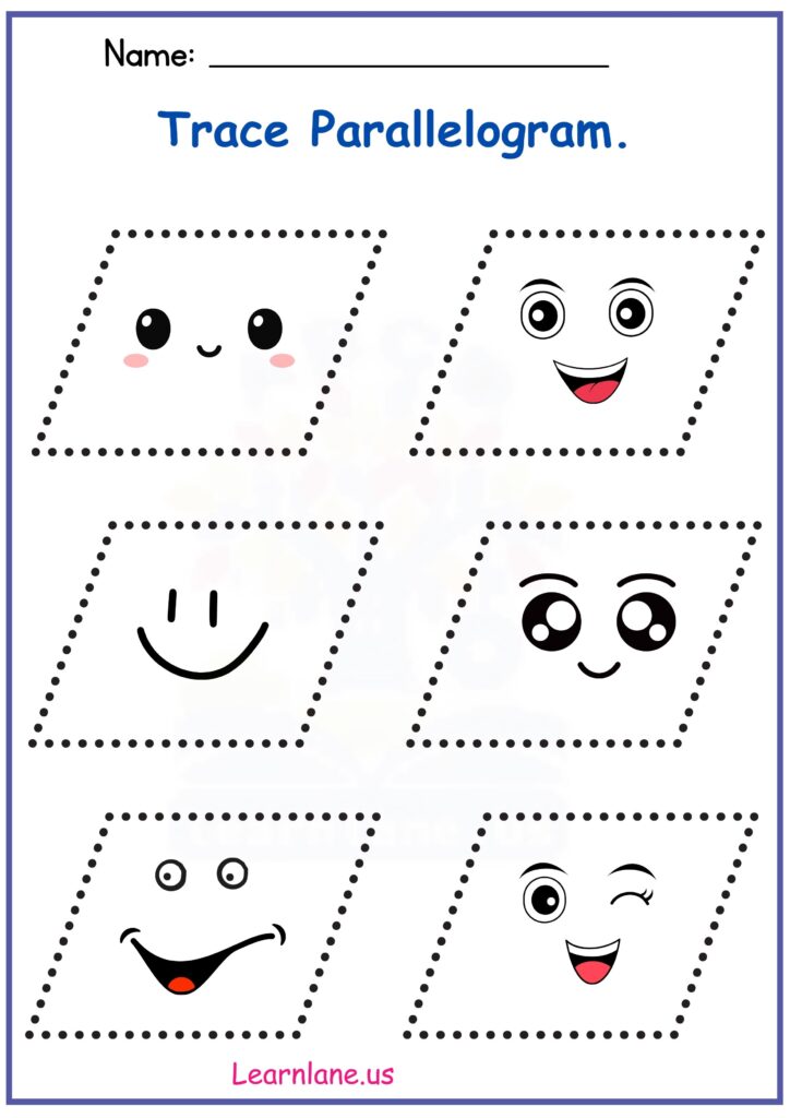 Image showing Parallelogram Tracing Worksheets