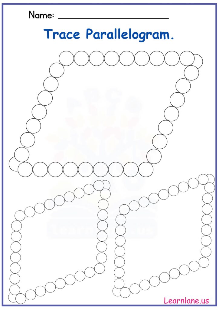 Image showing Parallelogram Tracing Worksheets