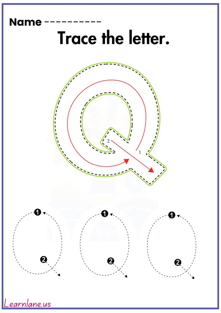 Image showing free printable letter Q worksheets for preschool kids.