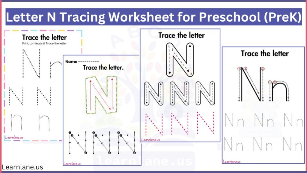 free printable Letter N Tracing Worksheet for Preschool (PreK) featured image