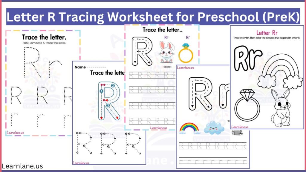 free printable Letter R Tracing Worksheet for Preschool (PreK) featured image