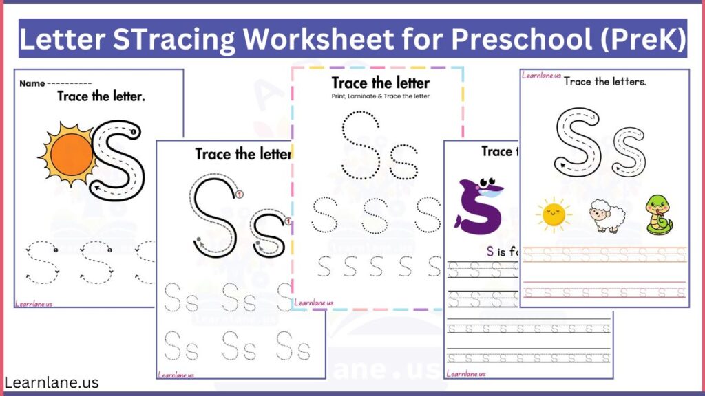 free printable Letter s Tracing Worksheet for Preschool (PreK) featured image