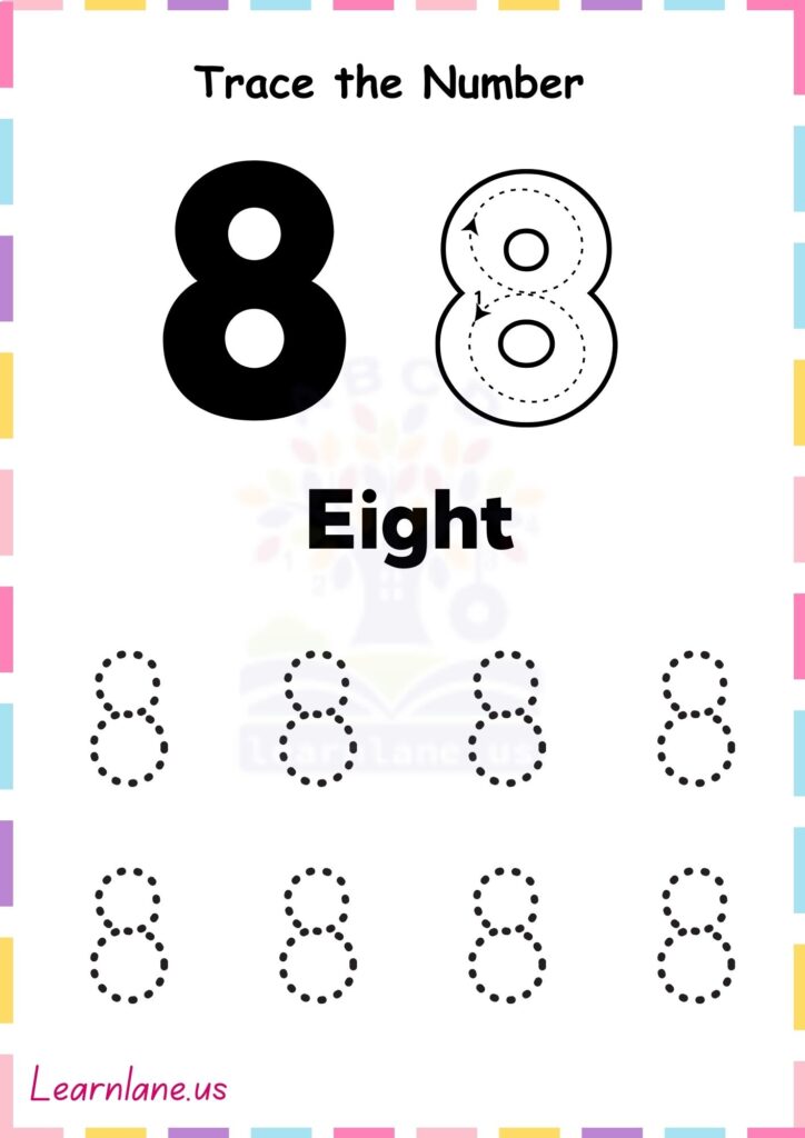 Free Printable Number 8 Tracing Worksheets for Preschool