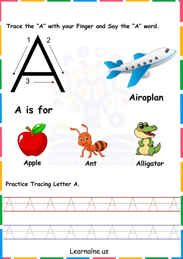 Image showing Letter A Tracing Worksheets for Kindergarten