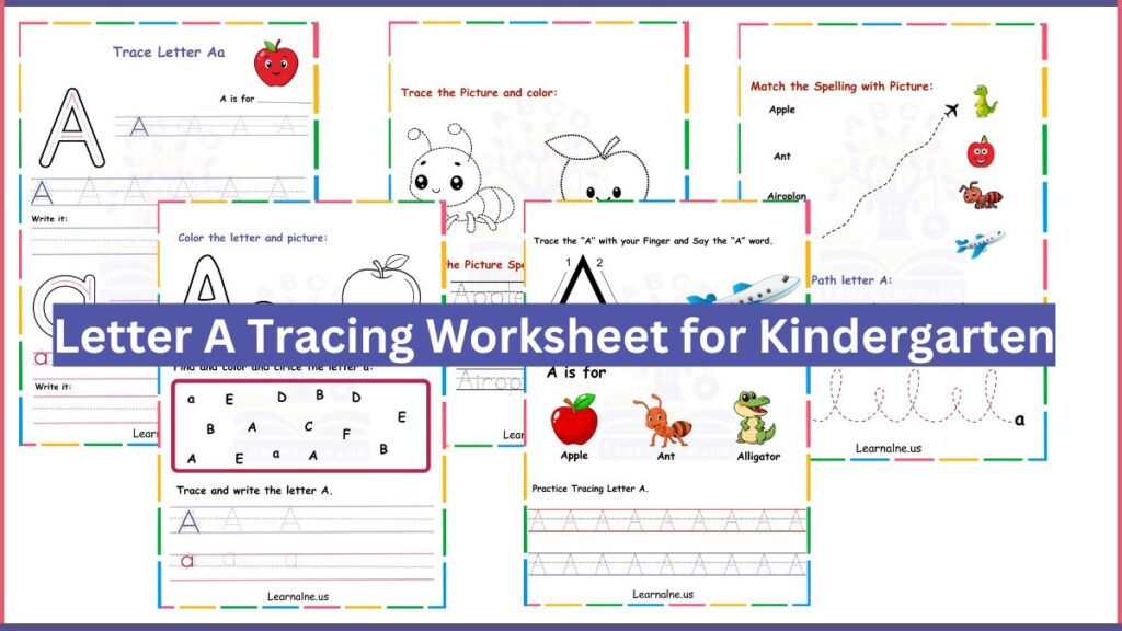 Image showing Letter A Tracing Worksheets for Kindergarten