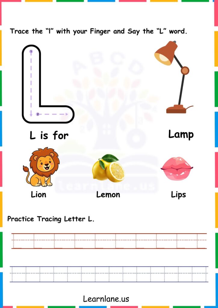 Image showing Alphabet l trace and Learn Worksheets for Kindergarten