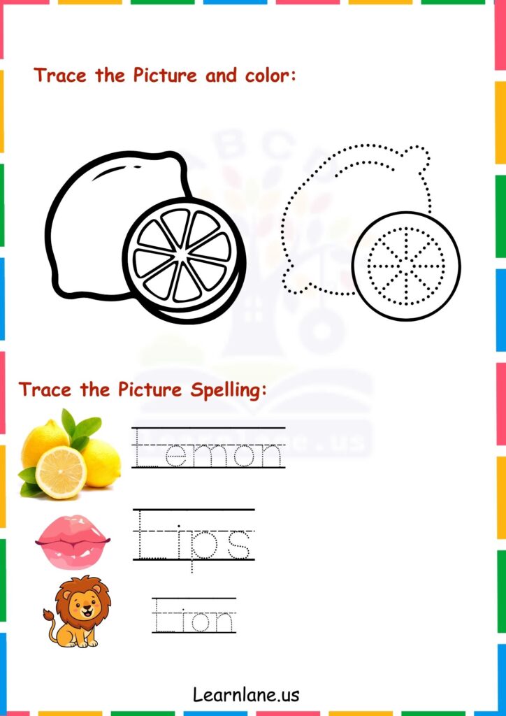 Image showing Trace the Alphabet l Letters and picture worksheets for kindergarten