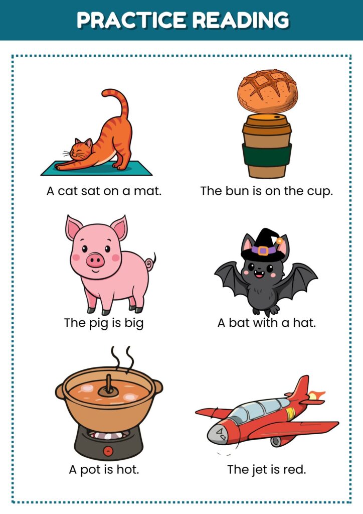 image showing practice reading cvc word worksheet